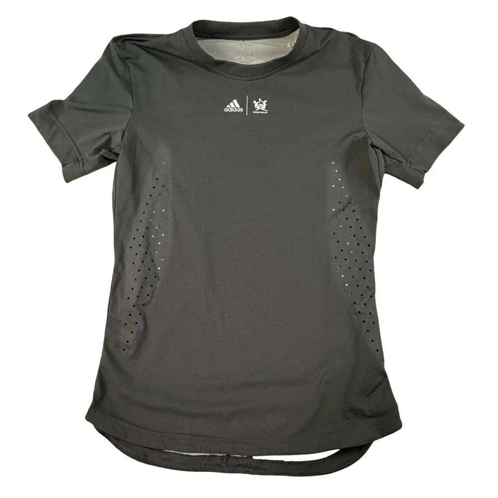 Adidas x Thebe Magugu Tennis NY Printed Tee Mens Small Carbon HH8774 New